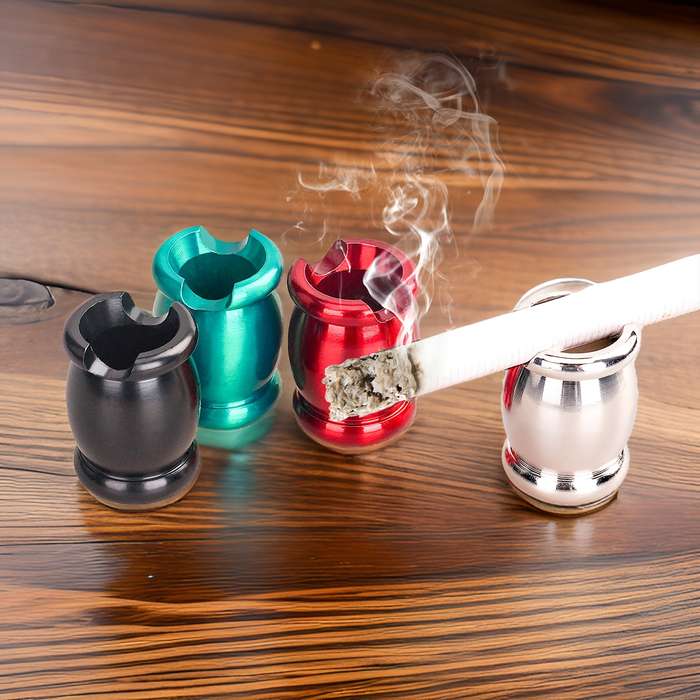 1pc Contemporary Metal Ashtray Irregular Shape Aluminum No Electricity Needed Smoke Ashtray