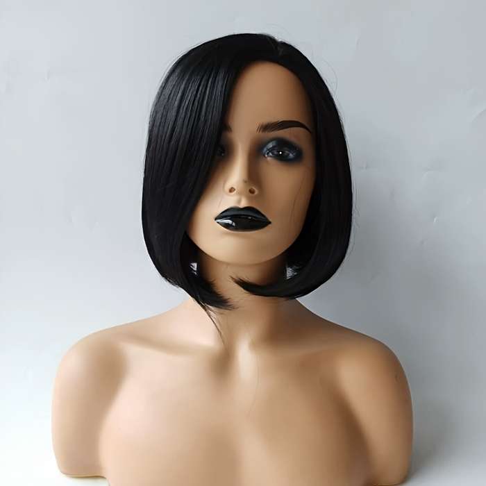 1Pc Black 35.56cm Fashion Design Wig
