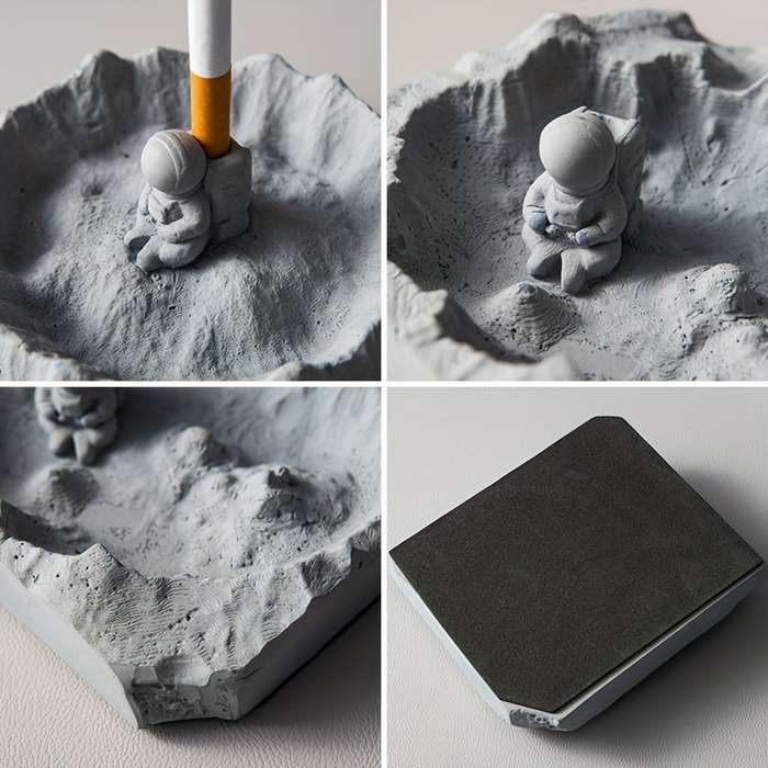 1pc Astronaut Cement Ashtray Unique Spaceman Design for Home Office or Bar Decor Durable