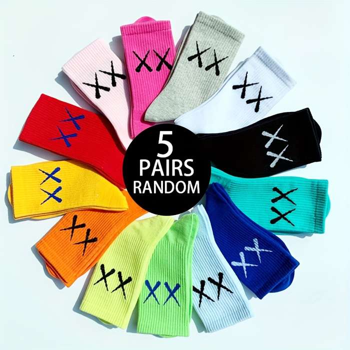 5 Pairs Random One Size High Elastic Socks