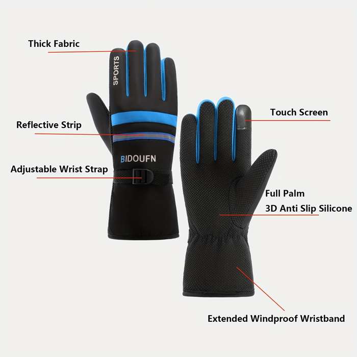 1 Pair Orange Warm Gloves