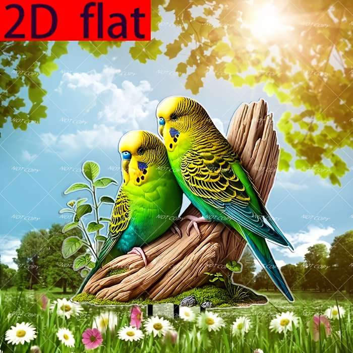 1pc 2D Flat   Simple Acrylic Bird Print Love Bird Multi-Functional Multi-Village Style Grou