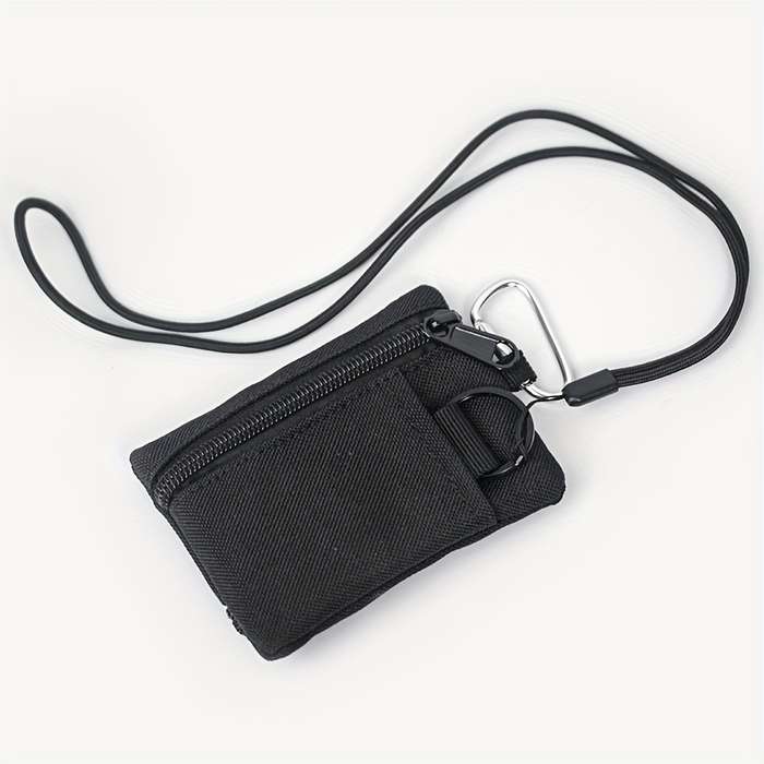 1pc Mini Coin Purse Key Pouch Casual Style Nylon Zipper Sports Storage Bag Polyester Material Sm