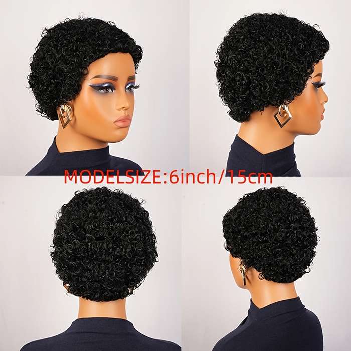 1Pc Black 15.24cm Fashion Design Wig