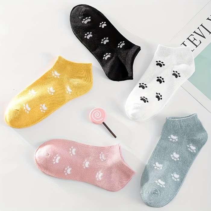 5 Pairs Multicolor Asian One Size High Elastic Socks