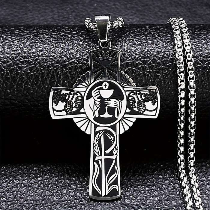 1 Piece Silvery Jesus Theme Pendant