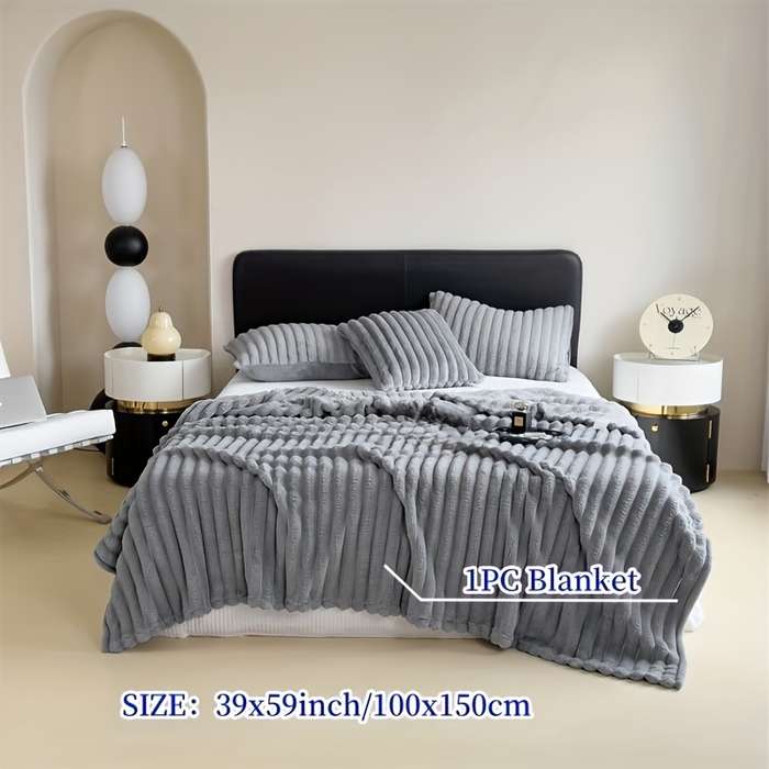 1ps Blanket Color Green And White Grid size 100x150cm 39.3x59.05inch