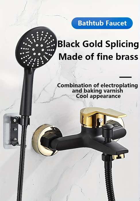 1PC Black Golden Bathtub Faucet
