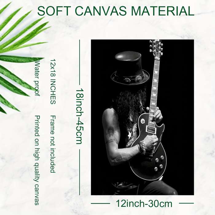 1pc 2D Flat  Frameless Stage Slash Guitars Vintage Music Canvas Poster Canvas Wall Art Bed