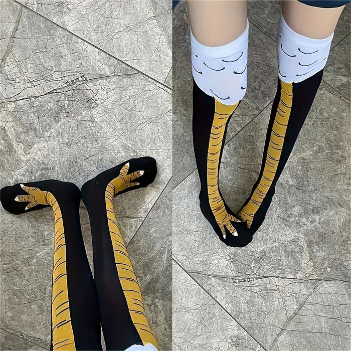 1 Pair Black Yellow One Size Socks