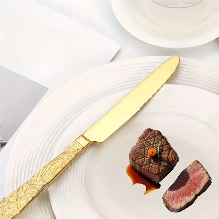 6pcs Vintage Titanium Texture Chef'S Knives Luxurious Stainless Steel Set with Elegant Black