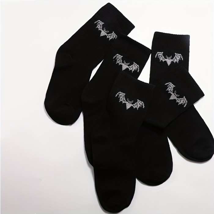 5 Pairs Black One Size High Elastic Socks
