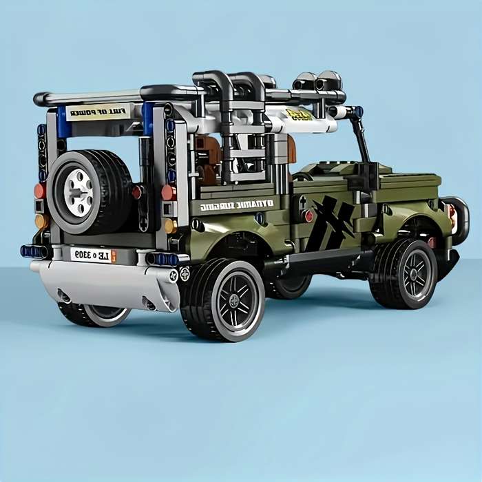 1000pcs Green Off-Road Vehicle Sports Car Building Blocks Model Car Favorite Assem