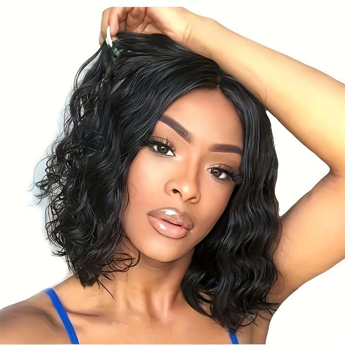 1Pc Black 40.64cm Fashion Design Wig