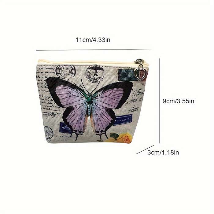 1pc Vintage Butterfly Coin Purse Key Pouch Card Holder Women'S Wallet And Coin Bag.