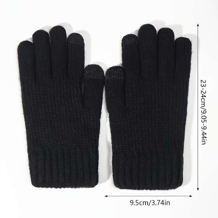 1 Pair Light Gray Warm Gloves