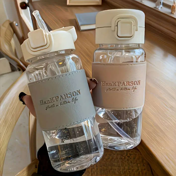 1pc 500ml BPA-Free Plastic Water Bottle with Straw Flip LAid Leakproof Durable for Outdoor Sports Fi