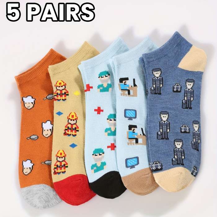 5 Pairs One Size High Elastic Socks