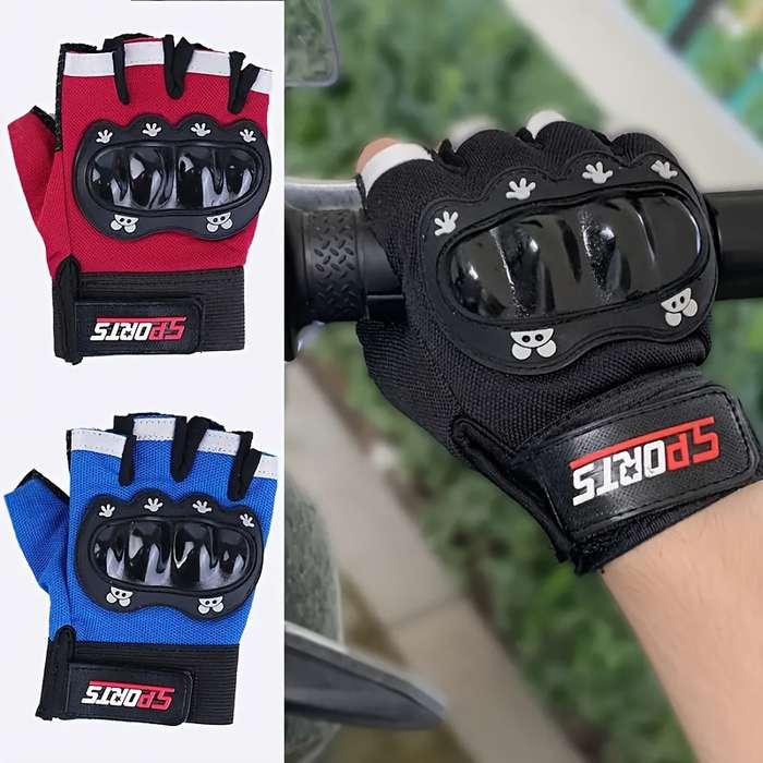 1 Pair Red Outdoor Sports Gloves