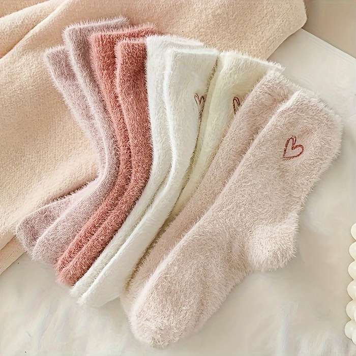 Sock 5 Pairs  Mixed Colors  Heart Warm Socks  One Size