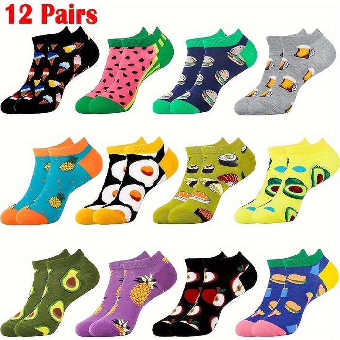 12 Pairs Multicolor2 Sock Us 5 8  Uk 4 7  Eu 35 38