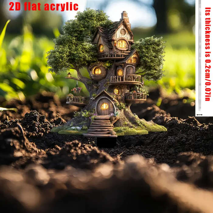 2D Flat Acrylic Fairytale Tree House