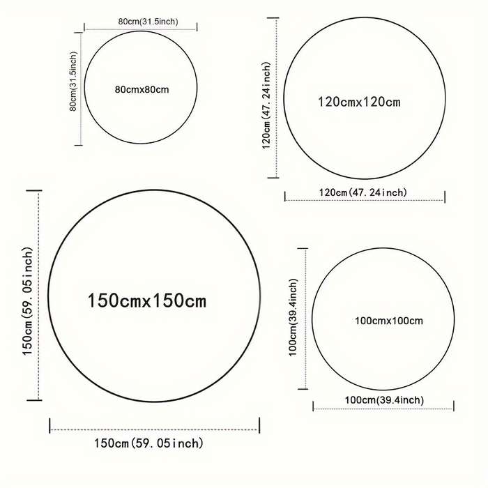 1Pc Round 39x39inch 100x100cm Floor Mat