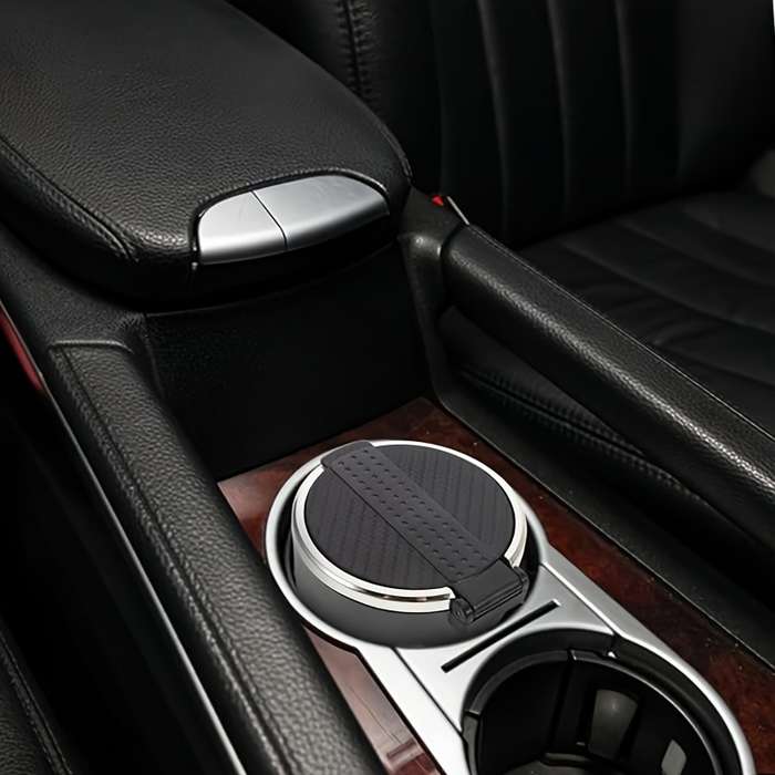 1pc Fit Car Ashtray with Lid Sleek Odor-Resistant ABS Cigarette Holder Cup Holder Compact Des