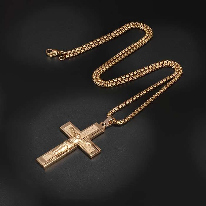 1 Piece Golden Jesus Theme Pendant