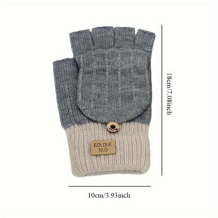 1 Pair Black Warm Gloves