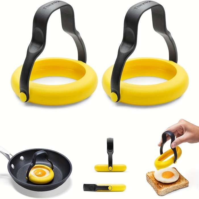 1pc Tritan Material 3-in-1 Easy Flip Egg Cooking Molds with Handle No-Leak Egg Rings for Perfect F