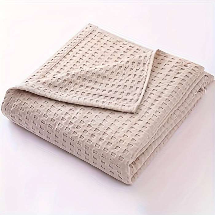 1ps Blanket Color Gray Pink Square Grid size 200x230cm