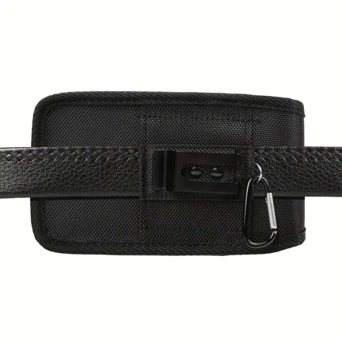 Men's Dual-Pocket Faux Leather Phone Holster with Belt Loop Durable Lightweight Multi-Functional
