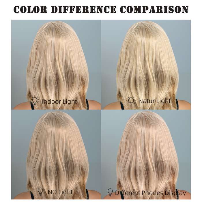 1Pc Light Goldena 40.64cm Fashion Design Wig