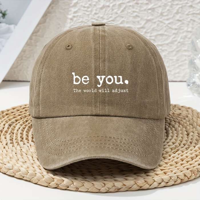 1pc Women'S Baseball Cap Vintage Soft Top Breathable Adjustable Fitted Polyester with Be You W