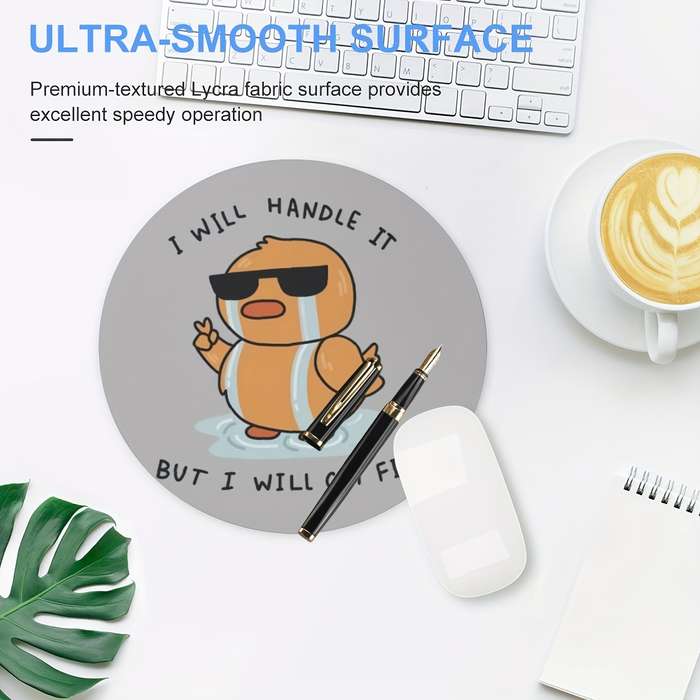 1pc Chick-Themed Round Mouse Pad for Men Women Girls Non-Slip Rubber Base Perfect f