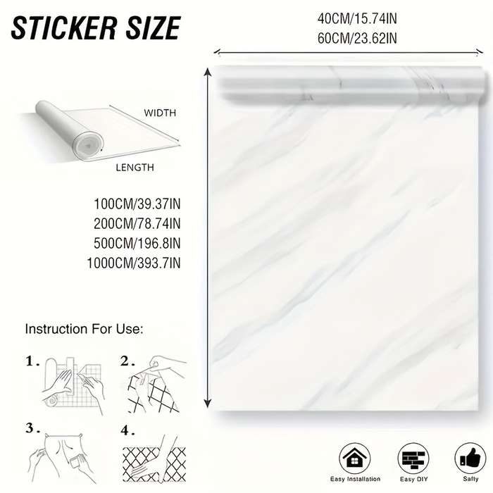 1PC Wall StickersPaint White60cm WideX5m Long