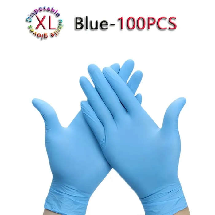 100pcs Bag Blue Disposable Gloves Size XL Waterproof Very Suitable For Kitchen Washing Dishes