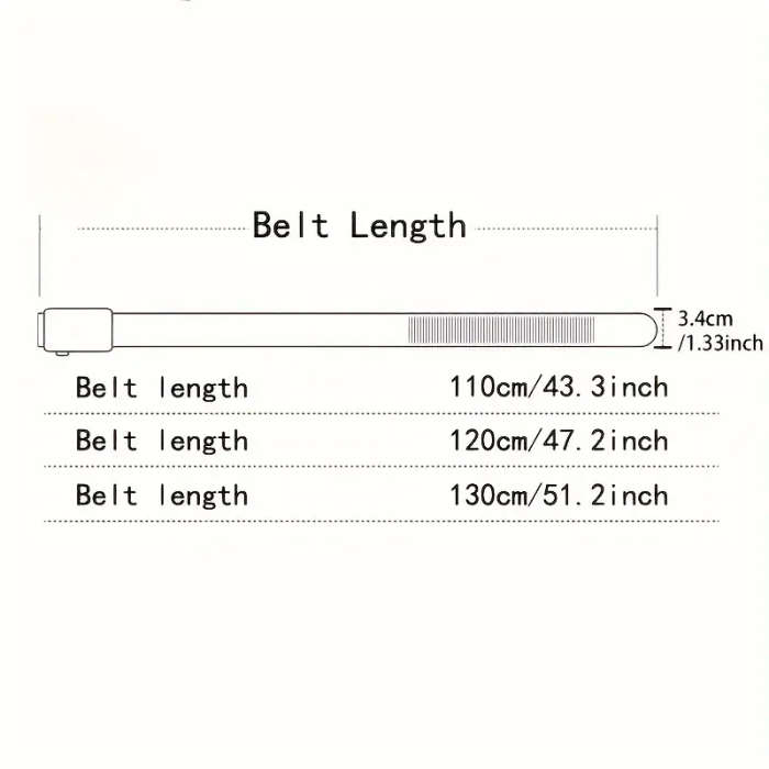 Men's Leather Automatic Buckle Belt Black 120