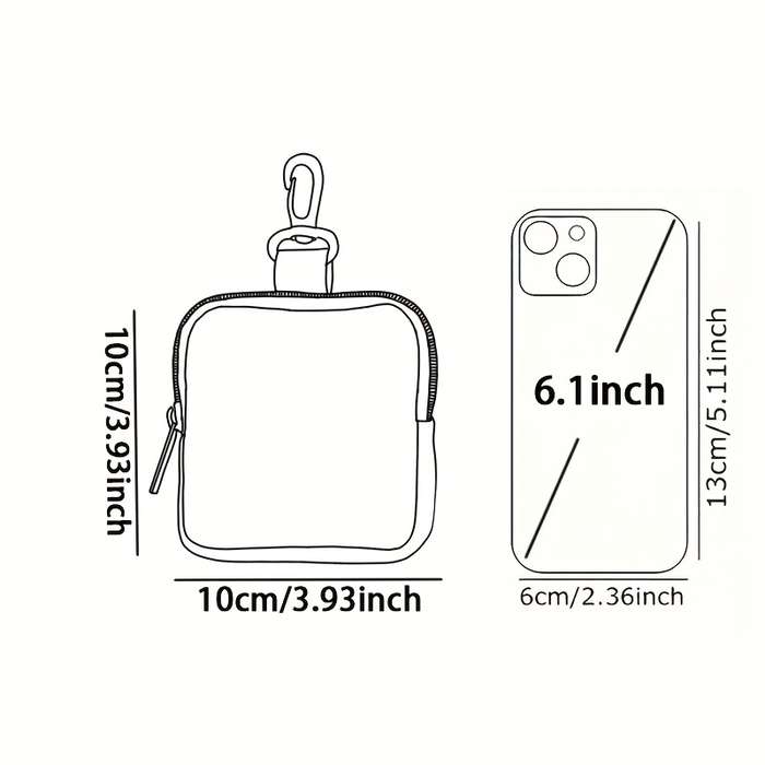1pc Chic Cartoon Chicken Large Capacity Coin Purse with Key Holder Durable Polyester Multi-Funct