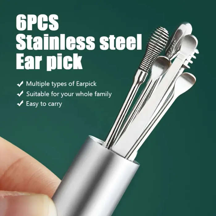 6Pcs Stainless Steel Ear Wax Removal Kit Gentle And Effective Cleaning Tools