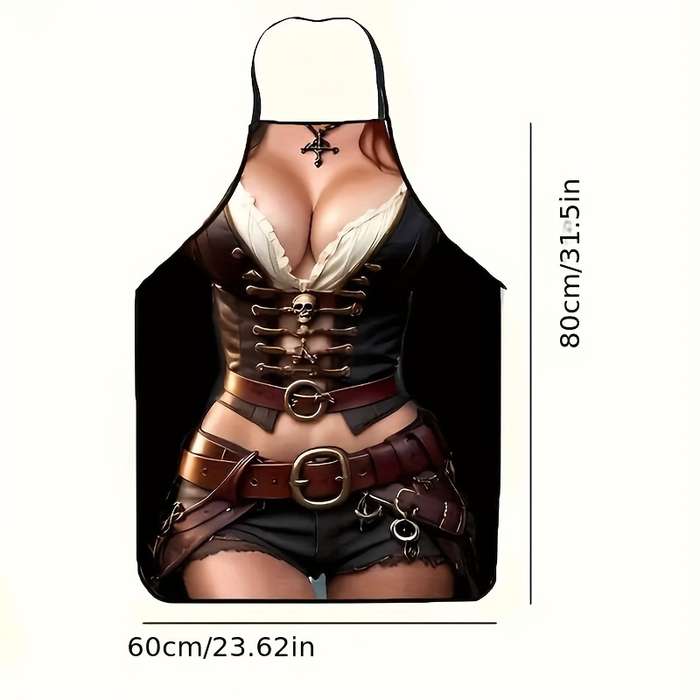 1pc An innovative new apron with simple digital print sexy Faux Leather beauty cold and beautiful