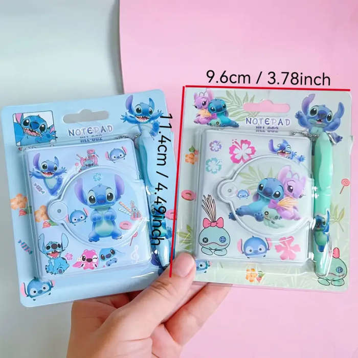 Disney Stitch Notebook Set: High-Quality Portable Mini Diary with Ballpoint Pen