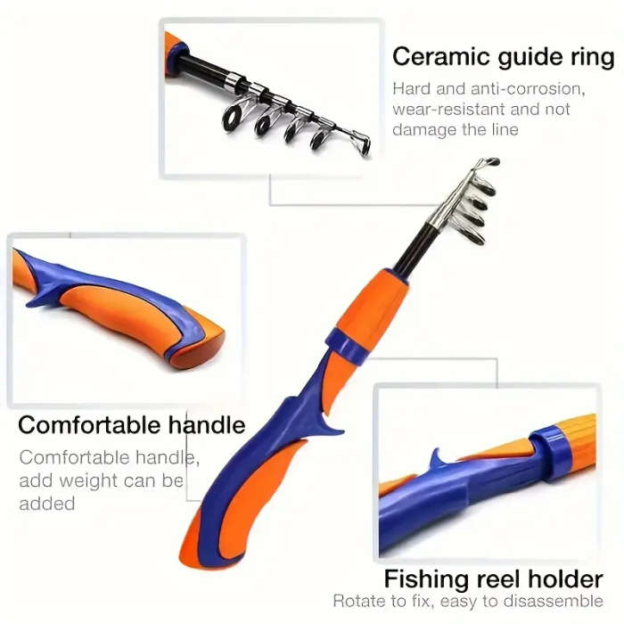 1pc Carbon Fiber Fishing Rod Boat Ice Fly Lure Fishing Rod With Fishing Reel Fishing Tackle