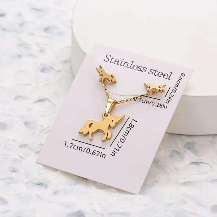 Stainless Steel Jewelry Set for Women - Unicorn