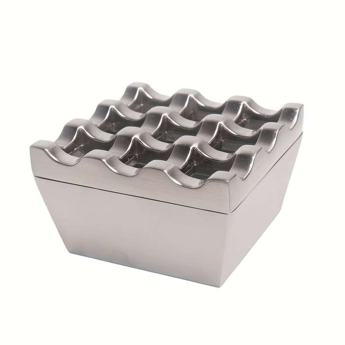 1pc Classic Metal Ashtray for Cigarettes Cigars Windproof Perfect for Outdoor Use Restaurants