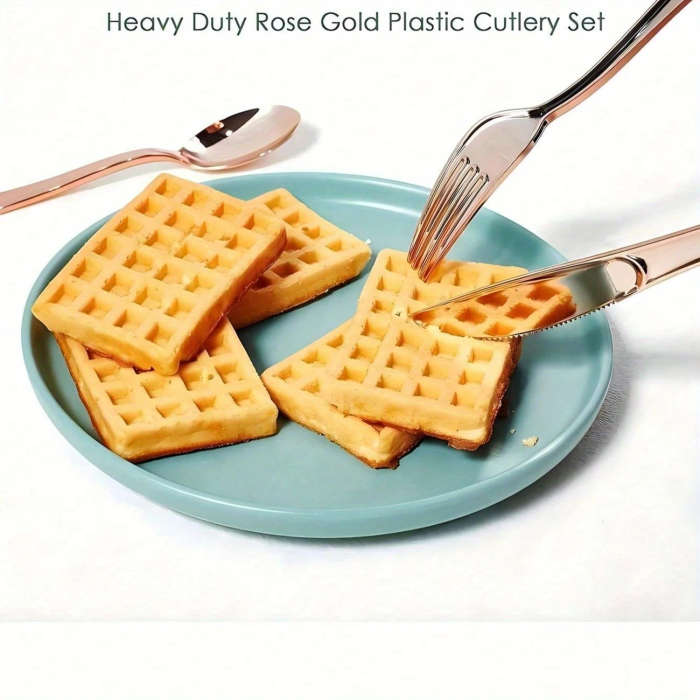 75pcs Rose Golden Cutlery Set