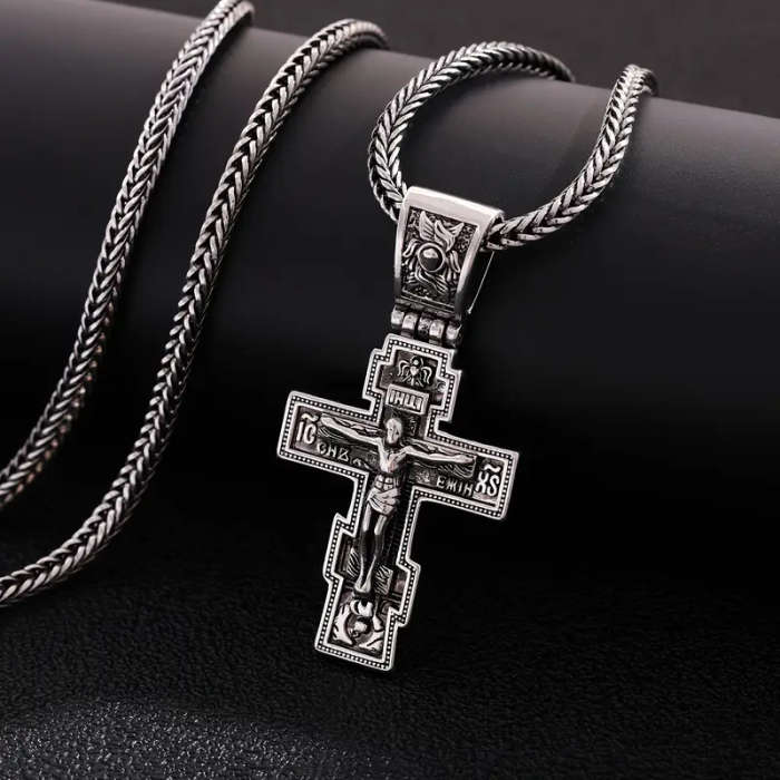 1 x Vintage Jesus Cross Pendant Necklace