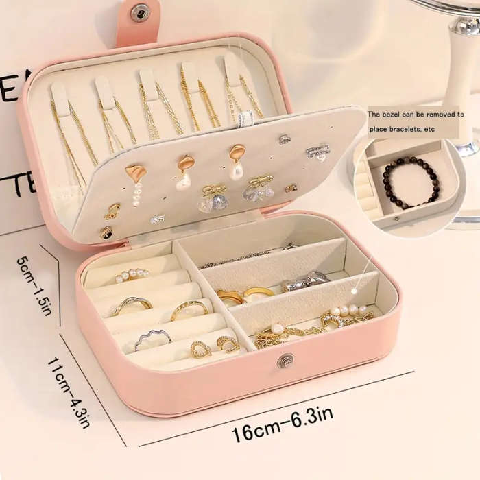 Contemporary Leather Jewelry Organizer COLOR: PINK