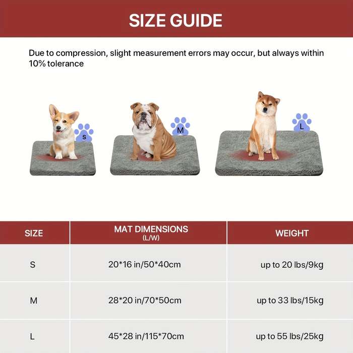 1PC Pet Mat Dark Gray Size 70x50CM 28x20IN